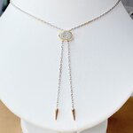 สร้อยเพชรจี้ทรงรี สร้อยคองานทองสองกษัตริย์ งานนอกนำเข้า สายปรับรูดสั้น - ยาวได้ตลอดสายเลยค่ะ อยากใส่แบบสั้นหรือยาวเราครีเอทได้ตามใจเลยค่า ใส่ได้ทุกโอกาสสวยเก๋สุดๆค่ะ