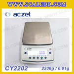 เครื่องชั่ง aczet CY2202 precision balance 2200gx0.01g เครื่องชั่งทศนิยม 2 ตำแหน่ง เครื่องชั่งละเอียดสูง2200g เครื่องชั่งน้ำหนัก2200g พิกัด 2200g ค่าละเอียด 0.01g เครื่องชั่งยี่ห้อ Aczet รุ่น CY2202