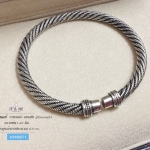 กำไลข้อมือเงินแท้92.5% แบบเกลียว งานรมดำ แบบตัน (Hanmade)