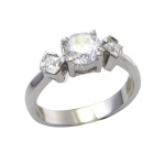 แหวนหญิงเงินแท้ราคาถูกชุบทองคำขาว เพชรCZรวม 0.85 กะรัต ทุกไซส์ งานประณีตสวยงาม พร้อมส่งและสั่งผลิตค่ะ