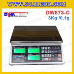 เครื่องชั่งดิจิตอลนับชิ้นงาน 3Kg x 0.1g เครื่องชั่งดิจิตอลนับชิ้นงาน 3kg เครื่องชั่งตั้งโต๊ะนับชิ้นงาน พิกัดน้ำหนัก 3kg ค่าละเอียด 0.1g ยี่ห้อ Dynaweight รุ่น DW873-C