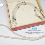 สร้อยคอเงินแท้99.9% งานสุโขทัย ลายสี่เสากลม งานทำมือ ห้อยพระ 5 องค์ งานลงยางานจริงสวยมากๆ ค่ะ ประมาณทอง 2.99 บาทตัน เหมาะสำหรับผู้หญิงและชาย (งานสุโขทัย-งานช่างทอง) สร้อยหนา 3.0 มิล