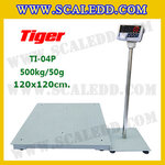 เครื่องชั่งน้ำหนักดิจิตอลพร้อมปริ้นเตอร์ในตัว พิกัด 500kg ค่าละเอียด 50g ยี่ห้อ TIGER รุ่น TI-04P รุ่น TI-04P ขนาดแท่น 120x120cm.