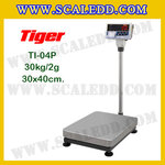 เครื่องชั่งน้ำหนักดิจิตอลพร้อมปริ้นเตอร์ในตัว พิกัด 30kg ค่าละเอียด 2g ยี่ห้อ TIGER รุ่น TI-04P ขนาดแท่น 30x40cm. เครื่องชั่งแบบ Build in Printer