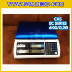 เครื่องชั่งนับจำนวนตั้งโต๊ะ6kg เครื่องชั่งน้ำหนัก6kg เครื่องชั่ง6kg กิโล ตาชั่งนับชิ้นงาน6kg เครื่องชั่งดิจิตอล6kg. ความละเอียด0.2g ยี่ห้อ CAS รุ่น EC (เครื่องชั่งผ่านตรวจรับรอง)