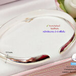 กำไลข้อมือเงินแท้92.5% ขัดเงา-แบบโค้งมน ข้อมือ 6-6.5 นิ้ว(สามารถขยายความกว้างได้)(เรือนเงินแท้)