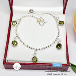 สร้อยข้อมือเงินแท้92.5% ข้อมือร้อยตุ้งติ้งพลอยสีสังเคราะห์ งานน่ารักๆ เหมาะสำหรับเด็ก-ผู้ใหญ่ข้อมือเล็ก (งานไทย)