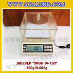 เครื่องชั่งดิจิตอลทศนิยม3ตำแหน่ง 150g x 0.005g เครื่องชั่งน้ำหนักดิจิตอล150กรัม เครื่องชั่งน้ำหนัก150g เครื่องชั่งละเอียดสูง ตาชั่งละเอียดสูง150กรัม พิกัดน้ำหนัก 150g ความละเอียด0.005g ยี่ห้อ JADEVER รุ่น SNUG IV-150