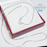 สร้อยคอเงินแท้ 92.5% สร้อยเส้นเล็ก ลายเหลี่ยม-ตัดลาย (งานอิตาลี) ความหนา 1.2 มิล