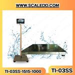 เครื่องชั่งแสตนเลส1000กิโลกรัม เครื่องชั่งตั้งพื้นน้ำหนัก1ตัน ความละเอียด100กรัม ขนาดแท่น 1.5x1.5m. ยี่ห้อ TIGER รุ่น TI-03SS