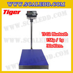 เครื่องชั่งน้ำหนักดิจิตอลBluetooth พิกัด 15kg ความละเอียด 1g ขนาดแท่นชั่ง 30*40cm ยี่ห้อ TIGER รุ่น TI-02