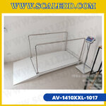 เครื่องชั่งน้ำหนักผู้ป่วย เครื่องชั่งนำหนักบุคคล ขนาดแท่นชั่ง 100x170 cm. พร้อมทางลาดขึ้น-ลง สำหรับใช้ในโรงพยาบาล พิกัด 300 กิโลกรัม ค่าละเอียด 100 กรัม