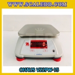 เครื่องชั่งกันน้ำ15kg เครื่องชั่งดิจิตอล15kg ตาชั่งกันน้ำ15กิโลกรัม เครื่องชั่งดิจิตอล15kg พิกัดน้ำหนัก 15kg ความละเอียด 2g ยี่ห้อ OHAUS รุ่น V22PWE (เครื่องชั่งผ่านตรวจรับรองจากสำนักชั่งตวงวัด)