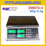 เครื่องชั่งดิจิตอลนับชิ้นงาน 6Kg x 0.2g เครื่องชั่งดิจิตอลนับชิ้นงาน 6kg เครื่องชั่งตั้งโต๊ะนับชิ้นงาน พิกัดน้ำหนัก 6kg ค่าละเอียด 0.2g ยี่ห้อ Dynaweight รุ่น DW873-C