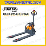 รถลากพาเลท รถยกลาก รถแฮนด์ลิฟท์ รถยกลากไฟฟ้า 1.5 ตัน งา 685x1150 มม. ล้อคู่ PU- Ruyi Handle ยี่ห้อ JUMBO รุ่น CBD15W-LiX-0268