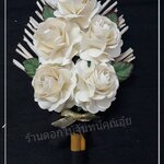 ดอกไม้จันทน์กุหลาบ สีครีมถนอม ช่อประธาน 5 ดอก