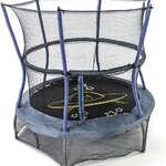 แทรมโพลีน Skywalker Trampolines 60-Inch Bounce-N-Learn Trampoline, with Enclosure and Sound, Dark Blue/Grey with Spaceship ขนาด 60 นิ้ว ลายยานอวกาศ