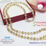 สร้อยคอเงินแท้92.5% ชุบ 2 กษัตริย์ ลายมูนคัท ขนาด 1-1.5 บาทตัน ยาว 18-24 นิ้ว(สร้อยเงินแท้งานอิตาลี)