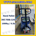 Hand Pallet 1ตัน เครื่องชั่งพาเลท1ตัน เครื่องชั่งพาเลท ตาชั่งแฮนด์พาเลท 1000kg ค่าความละเอียด 0.2kg ยี่ห้อ JADEVER รุ่น JWI-700B