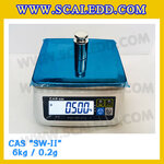 เครื่องชั่งน้ำหนักดิจิตอล พิกัดน้ำหนัก 6กิโลกรัม ยี่ห้อ CAS รุ่น SW-II ความละเอียด 0.2g (เครื่องชั่งผ่านตรวจรับรองจากสำนักชั่งตวงวัด)