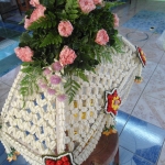 คลุมผ้าไตรดอกไม้สด ราคาเบาๆ (ส่งงาน วัดบ้านดาบ อ.นครหลวง จ.อยุธยา)