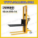 รถยกสูง stacker รถ stacker hand stacker รถยกสูง มือโยก 500 กก. งายาว 1060 มม. ยกสูง 1600 มม. ยี่ห้อ JUMBO รุ่น SDJA500