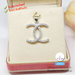 จี้เงินแท้92.5% จี้ตัว C ประดับเพชร cz รอบวง งานเพชรสวย เล่นแสงดีมากๆค่ะ (เรือนเงินแท้)