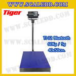 เครื่องชั่งน้ำหนักดิจิตอลBluetooth พิกัด 60kg ความละเอียด 5g ขนาดแท่นชั่ง 40*50cm. ยี่ห้อ TIGER รุ่น TI-02