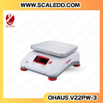 เครื่องชั่งน้ำหนักดิจิตอล3kg เครื่องชั่งกันน้ำ3000g เครื่องชั่งดิจิตอล3000g ตาชั่งกันน้ำ3กิโลกรัม พิกัดน้ำหนัก 3000g ความละเอียด 0.5g ยี่ห้อ OHAUS รุ่น V22PW (เครื่องชั่งผ่านตรวจรับรองจากสำนักชั่งตวงวัด)