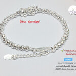 สร้อยข้อมือเงินแท้92.5% ร้อยปี่เซียะ ร้อยเม็ดเงินอิตาลี Free size 6.5-7.5 นิ้ว(เม็ดเงินงานอิตาลี)