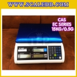 เครื่องชั่งนับจำนวนตั้งโต๊ะ15kg เครื่องชั่งน้ำหนัก15kg เครื่องชั่ง15kg กิโล ตาชั่งนับชิ้นงาน15kg เครื่องชั่งดิจิตอล15kg. ความละเอียด0.5g ยี่ห้อ CAS รุ่น EC (เครื่องชั่งผ่านตรวจรับรอง)