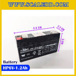 แบตเตอรี่อะไหล่เครื่องชั่ง, แบตหน้าจอเครื่องชั่ง, แบตเตอรีแบบแห้ง HIPOW 6V-1.2AH
