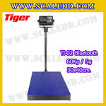 เครื่องชั่งน้ำหนักดิจิตอลBluetooth พิกัด 60kg ความละเอียด 5g ขนาดแท่นชั่ง 30*40cm. ยี่ห้อ TIGER รุ่น TI-02