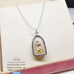 จี้เงินแท้-กรอบเงินแท้92.5% จี้หลวงพ่อโสธร 3 กษัตริย์ (เรือนเงินแท้92.5%) ขนาดประมาณเหรียญ 2 บาท