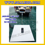 เครื่องชั่งดิจิตอล1000kg เครื่องชั่งดิจิตอล1ตัน พิกัดน้ำหนัก 1000kg ค่าละเอียด 100g ขนาดแท่น 100x100cm. ยี่ห้อ JADEVER รุ่น JWI-710