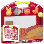 กระดานวาดภาพแบบพกพาพร้อมแสตมป์รูปสัตว์พร้อมหมอนรองนิ่ม B. Toys Magnetic Drawing Board