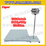 เครื่องชั่งน้ำหนักBluetooth เครื่องชั่งบลูทูธ เครื่องชั่งน้ำหนัก3000kg เครื่องชั่งขนาดใหญ่ 3000kg ตาชั่ง3ตัน ตาชั่งดิจิตอล3000kg พิกัด 3000kg ความละเอียด 500g ขนาดแท่นชั่ง 120*120cm. ยี่ห้อ TIGER รุ่น TI-02