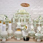 เครื่องบวชดอกไม้ประดิษฐ์สีขาว ไตรทรงเตี้ย