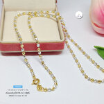 สร้อยคอเงินแท้ 92.5% ชุบ 2 กษัตริย์ ลายใต้ฝุ่น เล่นแสงดี ขนาดประมาณ 2 สลึงทองตัน เส้นเล็กไม่ใหญ่มากค่ะ (สร้อยงานอิตาลี)