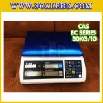 เครื่องชั่งนับจำนวนตั้งโต๊ะ30kg เครื่องชั่งน้ำหนัก30kg เครื่องชั่ง30kg กิโล ตาชั่งนับชิ้นงาน30kg เครื่องชั่งดิจิตอล30kg. ความละเอียด1g ยี่ห้อ CAS รุ่น EC (เครื่องชั่งผ่านตรวจรับรอง)