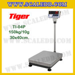 เครื่องชั่งน้ำหนักดิจิตอลพร้อมปริ้นเตอร์ในตัว พิกัด 150kg ค่าละเอียด 10g ยี่ห้อ TIGER รุ่น TI-04P ขนาดแท่น 30x40cm. เครื่องชั่งแบบBuild in Printer