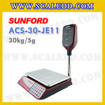 เครื่องชั่งดิจิตอลคำนวณราคา SUNFORD ACS-30-JE11 เครื่องชั่งดิจิตอลคำนวณราคาพิกัด 30kg กิโลคำนวณราคา เครื่องชั่งคิดเงิน ตาชั่งคิดเงิน กิโลคิดเงินได้ พิกัดน้ำหนัก 30kg อ่านค่าละเอียด 5g (รหัสตัวแทนจำหน่าย B198)
