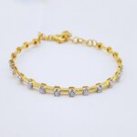 สั่งผลิตกำไล/สร้อยข้อมือทองเพชรเบลเยี่ยมคัท ใส่ทุกวัน ใส่เที่ยว ออกงาน เพชรแท้ ทอง18K 0.60 กะรัต 6.97 กรัม น้ำ 98 ราคาถูกมาก มีใบรับประกันค่ะ