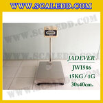 เครื่องชั่งดิจิตอลตั้งพื้น 15kg รุ่น JWI-586 ขนาดแท่น 30x40cm. เครื่องชั่งน้ำหนัก15kg ตาชั่ง15kg ตาชั่งดิจิตอล15kg พิกัดน้ำหนัก 15kg ค่าละเอียด 1g เครื่องชั่งยี่ห้อ JADEVER