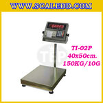 เครื่องชั่งน้ำหนักดิจิตอลแบบBuilt-In Printer พิกัด150kg ความละเอียด 10g ขนาดแท่นชั่ง 40*50cm ยี่ห้อ TIGER รุ่น TI-02P (เครื่องชั่งผ่านตรวจรับรองจากสำนักชั่งตวงวัด)