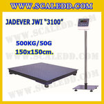 เครื่องชั่งดิจิตอลตั้งพื้น 500kg ยี่ห้อ JADEVER รุ่น JWI-3100 II ขนาดแท่น 150x150cm. เครื่องชั่งน้ำหนัก500กิโล เครื่องชั่งดิจิตอลชั่งน้ำหนัก500kg ตาชั่ง500kg ตาชั่ง ดิจิตอล500kg เครื่องชั่งดิจิตอล500kg พิกัดน้ำหนัก 500kg ค่าละเอียด 50g