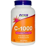 Now Foods, C-1000, with Rose Hips & Bioflavonoids, 250 Tablets วิตามินซีเข้มข้น1,000 มก.มีส่วนผสมของโรสฮิป และซิตรัสไบโอฟลาวโวนอยด์ เพิ่มภูมิต้านทานป้องกันหวัดและช่วยให้ผิวกระจ่างใส