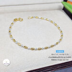 สร้อยข้อมือเงินแท้92.5% ชุบ 2 กษัตริย์ ลายรีสลับอลตัดลาย งานสร้อยเส้นเล็กๆ น่ารักๆ หนักครึ่งสลึงทอง (งานอิตาลี) ความหนา 1.5 มิล