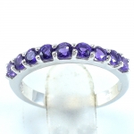 แหวนเงินแท้ราคาถูกชุบทองคำขาว แอมิทิสต์แท้ 0.54 กะรัต งานประณีตสวยงาม สั่งผลิตค่ะ