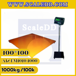 เครื่องชั่ง1ตัน เครื่องชั่งน้ำหนักดิจิตอล1ตัน เครื่องชั่งแบบวางพื้น1000กิโลกรัม ตาชั่ง1ตัน พิกัด 1000kg ความละเอียด 0.1kg รุ่น A12 ขนาดแท่น FM 100*100cm. (เครื่องชั่งผ่านตรวจรับรองจากสำนักชั่งตวงวัด)